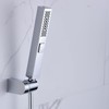 D-Soundwell Shower Head,White/Black,ABS Material,Bathroom 3 Function Square Shower Head with