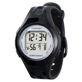 Yamasa Watch Pedometer DEMPA MANPO Black×Silver TM-460BS