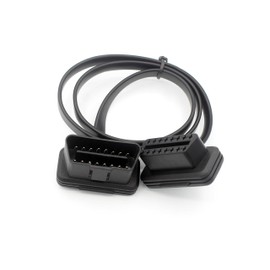 LoongGate OBD-II OBD2 Verlängerungskabel Ultra Low Profile - Flachbandkabel 8-Pin-Pass-Through für Bluetooth Wifi USB ECU Leser OBDII Code-Scanner - 0,6 Meter