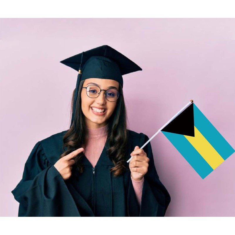 10 PCS Bahamas Handheld Small Flag, Bahamians Hand held Mini