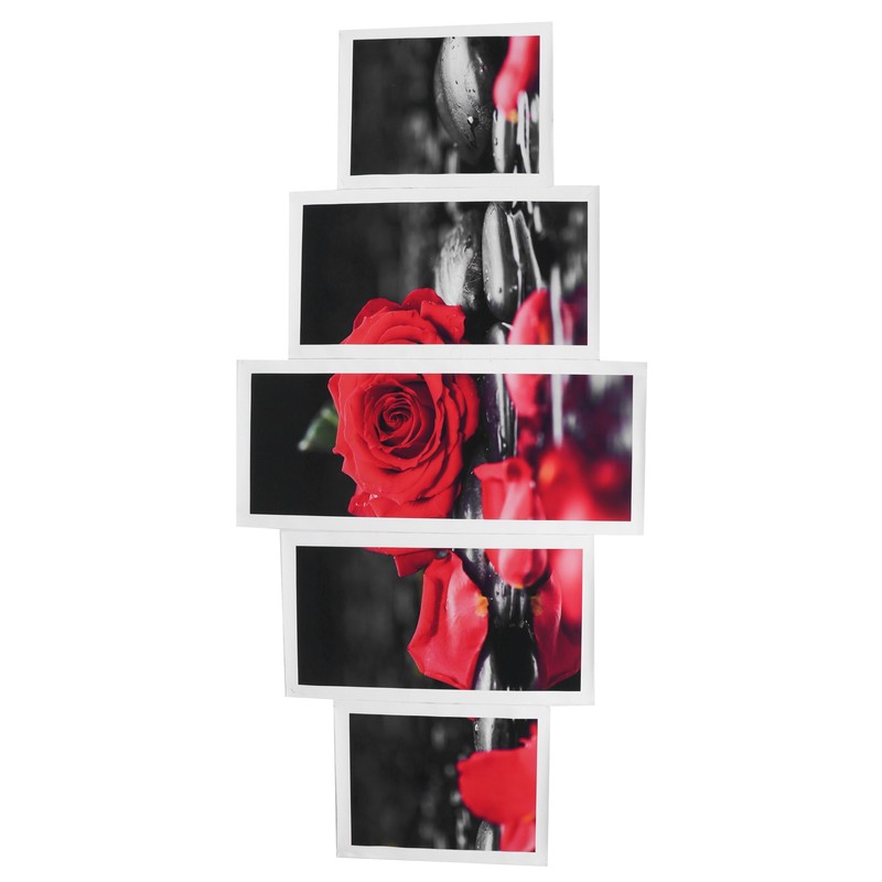 5Pcs Wall Art Painting Set Romantic Red Rose Frameless Painting