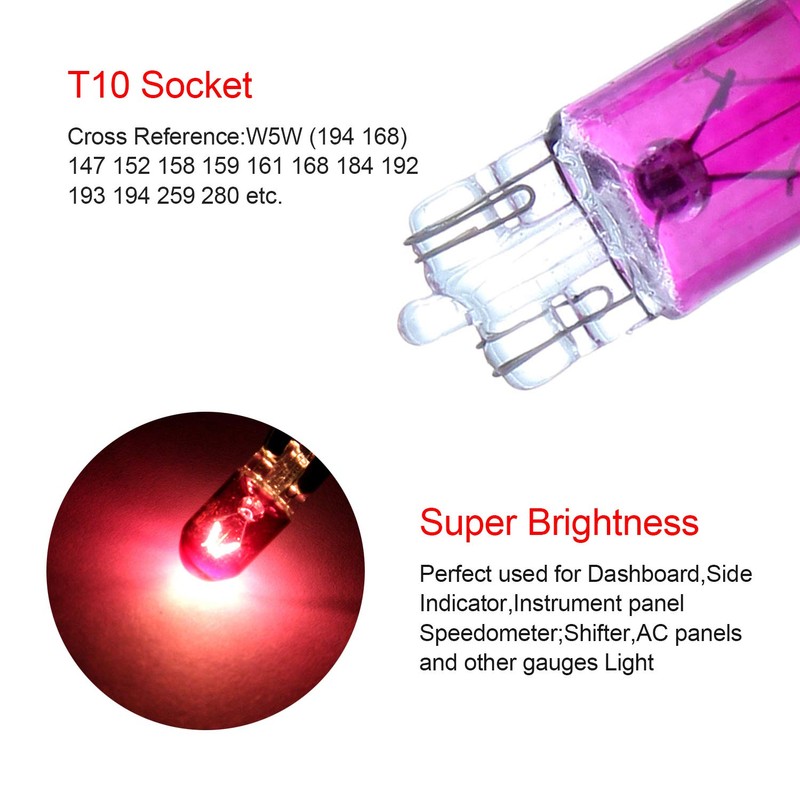 cciyu T10 168 194 W5W Wedge Halogen Light Bulb Instrument