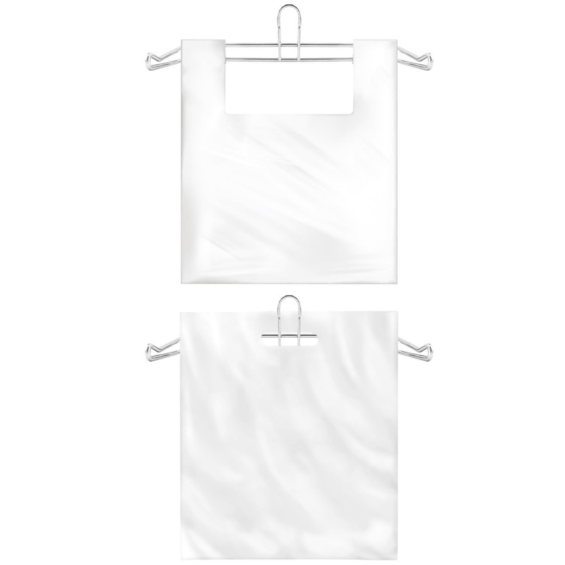 QWORK 2-Pack T-Shirt Bag Rack Wall Mount, Chrome-Plated Metal T-Shirt