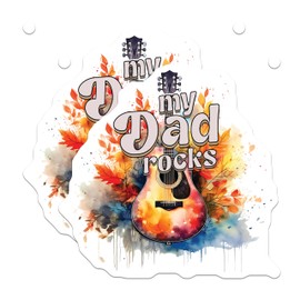 (2 Pack) Dad Rocks Magnets - Guitar Theme - Fun Dad Quote - Family - Home Magnetic Art - 5" On Longest Side - for Cars, Fridges, Toolboxes - Made in USA - MAG4143