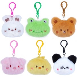 Niceup - Paquete de 28 llaveros para niños pequeños de San Valentín, mini animales de peluche para hacer sonido, decoraciones con tarjetas, regalo de intercambio de clase, juguetes de animales de