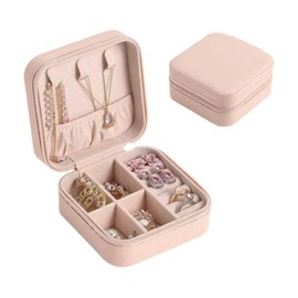 SCIKHEFT Travel Jewelry Case Mini Portable Jewelry Organizer Boxes Small Jewellery Storage Holder for Rings Earrings Necklace Bracelet for Girls Women
