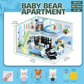 Hallisun Apartment Building Block Set, Friends House Mini Block Model Kit, Cartoon House Modular Cottage Block, Play House Educational Bricks Toys, for Kids Teens Age 8+ (1165 Pcs)