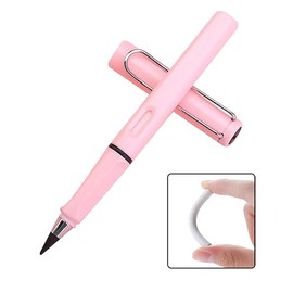 Abamabby Inkless Magic Pencil Infinity Magic Pencils Inkless Pencil Infinity Pencil with Eraser Everlasting Pencil Infinity Reusable Pencil Forever Pencils Macarons Light Pink