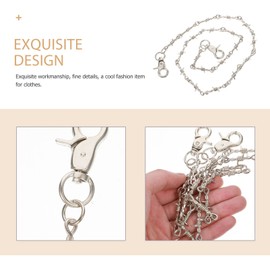 Lurrose Trendy Metal Jeans Waist Chain Punk Style Hip- hop Pants Chain Clothes Accessory