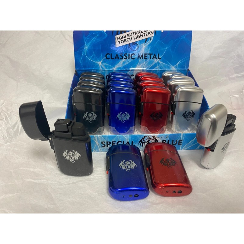 SPECIAL BLUE Mini Butane Gas Torch Lighters Classic Metal -
