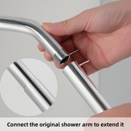 KAPHOME Shower Head Extension Arm,5 inch 304 Stainless Steel Shower Pipe Extender,Chrome,5Z1MK-5