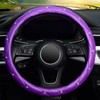 KAFEEK Diamond Soft Leather Steering Wheel Cover with Bling Bling
