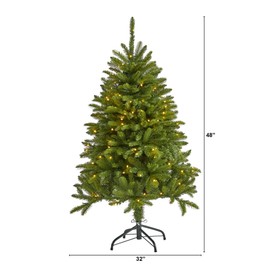 Nearly Natural 4ft. Sierra Spruce Natural Look Artificial Christmas Tree with 150 Clear LED Lights