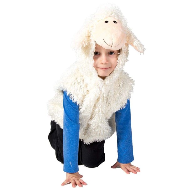 PRETEND TO BEE Soft Sheep Animal Fancy Dress Costume for Kids, Unisex Child, White, 3-7 Years