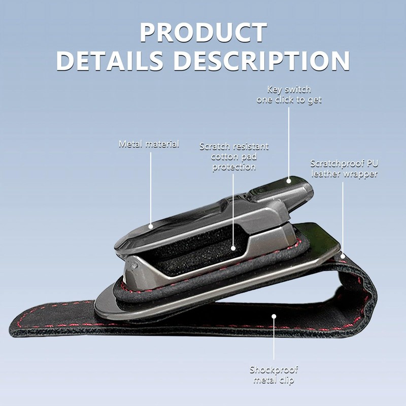 SEAMETAL Sunglass Holder for Car Visor Metal Sunglasses Clip, One-Hand