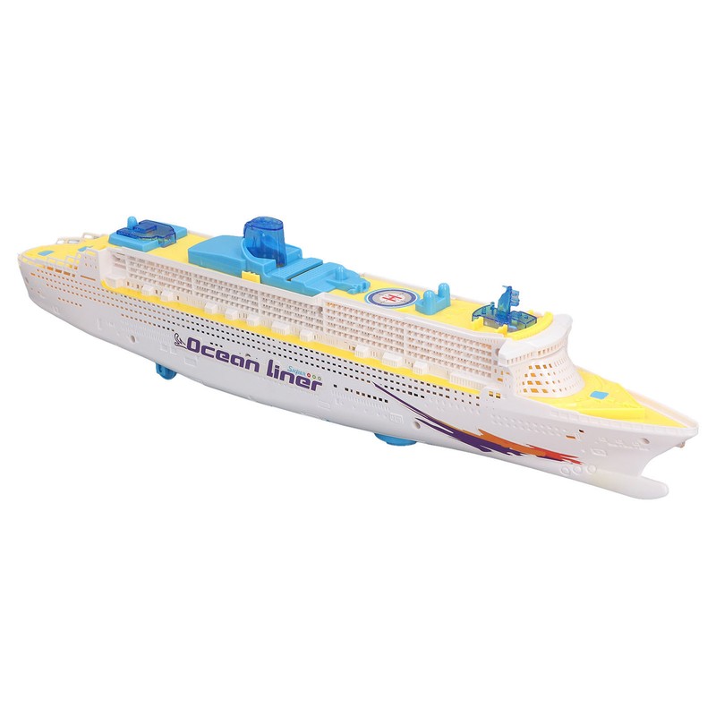 Kids Cruise Ship Model Sound Effects LED Light Universal Rotation