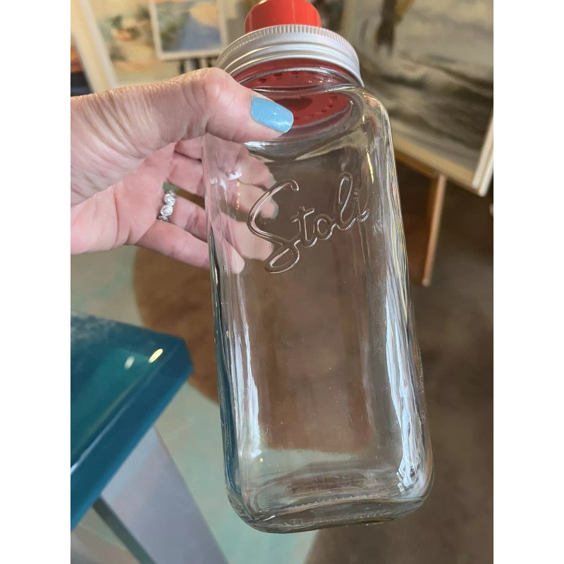 STOLI MASON JAR COCKTAIL SHAKER With Lemon/Lime Strainer Top Cap