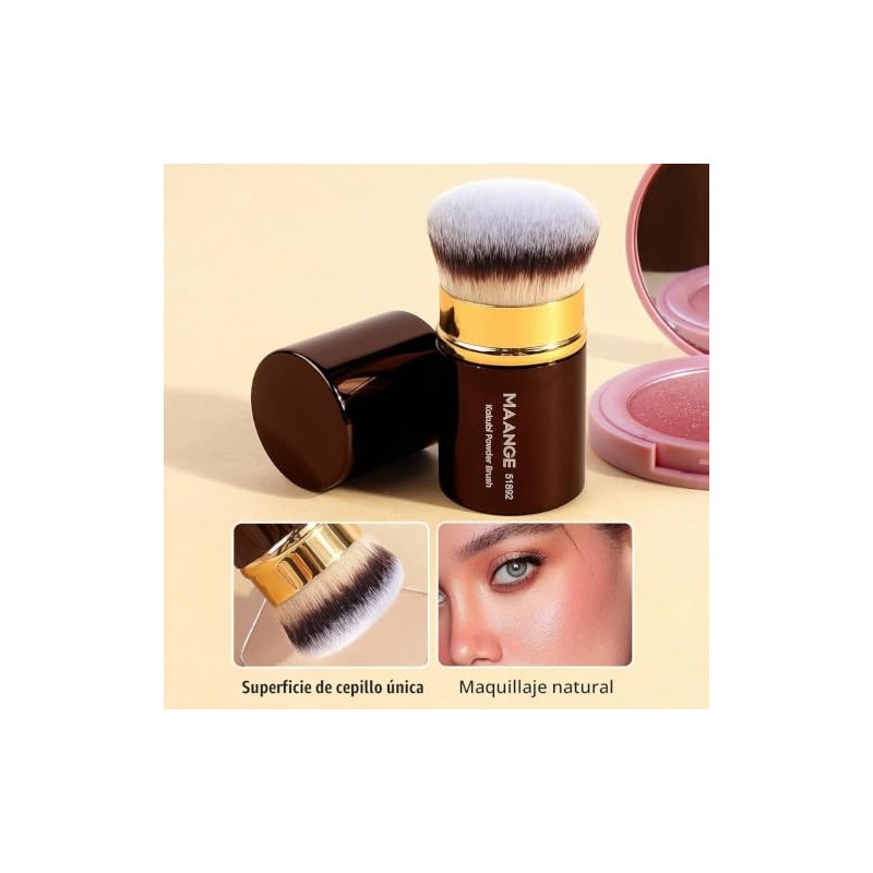 MAANGE 3 Piezas Brochas de Maquillaje Profesional Faciales de Aluminio