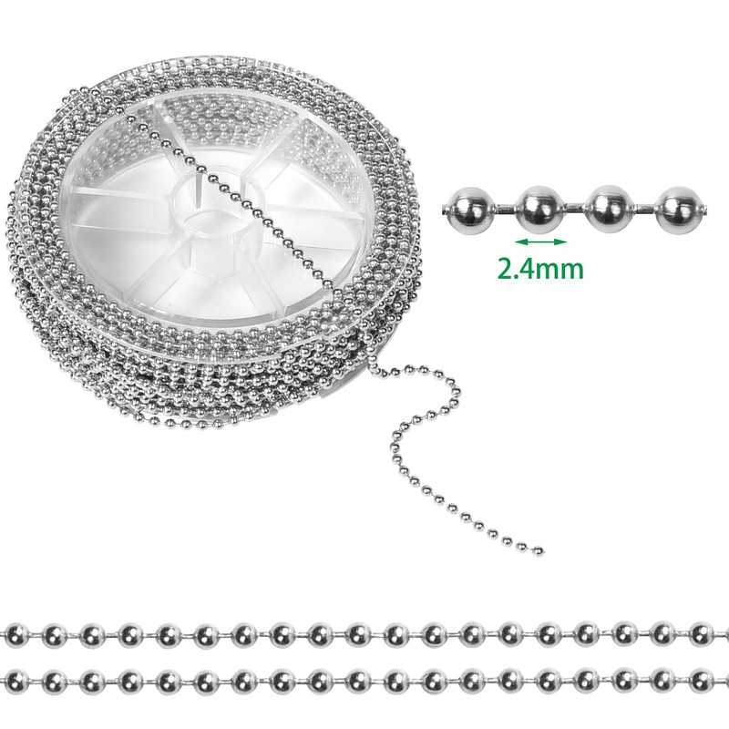 10m Ball Bead Chain, 32.8 Feet 304 Stainless Steel Ball