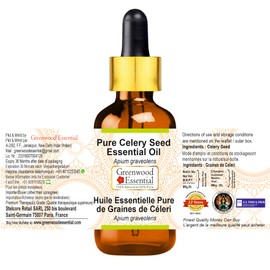 Greenwood Essential Natural Pure Celery Seed Oil (Apium Graveolens) with Glass Dropper Steam Distilled 50 ml (1.69 oz)