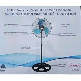Hyper Tough New 18-inch High Velocity Sealed Motor Is Pedestal Stand New