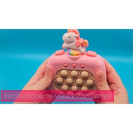 Unbranded Pink Unicorn Quick Push Light Up Bubble Pop Puzzle Game Fidget Educational Toy