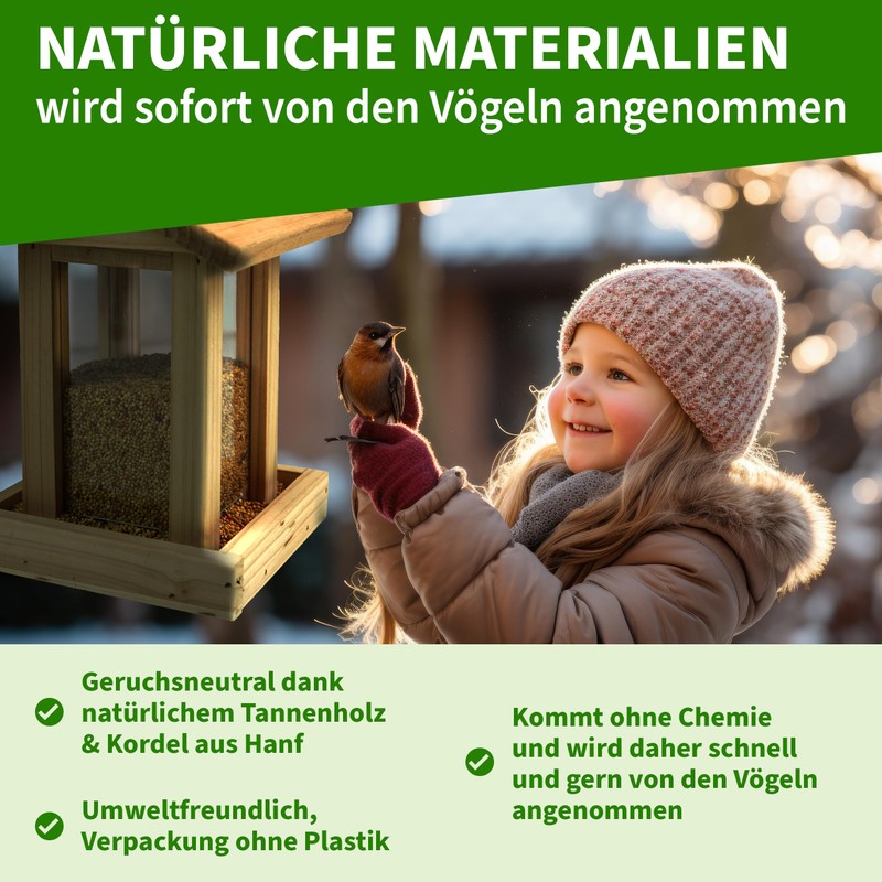 TTL Garden Pavillon Bird Feeder - Wooden Bird House with