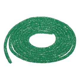 MECCANIXITY 2.5 Yard 7mm 0.28 inch Glitter Sequins Rope Sequins Rhinestone Tube Cord for DIY Wedding Dresses Costume Clothing Shoes Jewelry Accessory Light Green