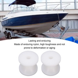 2PCS Boat Trailer Roller, 1.97x1.69in White Nylon Bow Stop Bell Roller, Shaft Keel for Yachts, Lifeboats, Motorboats