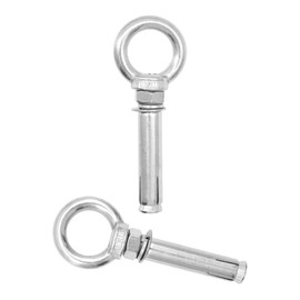 Ruidee Pack of 2 Stainless Steel Eye Bolts Anchor M10 x 80 mm Expansion Screw with Ring Extension Bolt Eye Bolt Expansion Screw for Concrete and Masonry Buildings (PZ-LS/M10 x 80 mm)