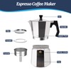 Supvision 2 Cup Moka Pot Aluminum 100ml Italian Coffee Maker