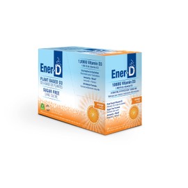 Ener-D Sugar Free Orange Multivitamin Drink Mix, 1,000 IU Vitamin D, Zinc, Vitamin C, B Vitamins, Electrolytes, Non-GMO, Vegan, Real Fruit Juice Powders, Natural Immunity Support, 1-Pack of 24
