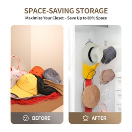 MASDFEL 20 Pack Hat Wig Hanger Stand Organizer for Multiple Wigs - Heavy Duty Space-Saving Storage Rack for Hats, Scarves (White)