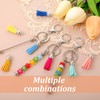 Meyeyaia 60pcs Beadable Keychain Bar,Silver Metal Beadable Keychains and Leather