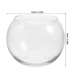 Baluue Fish Bowl Glass, Clear Glass Fish Bowl, Round Vases for Centerpieces, 4.7" X 3.5" Globe Terrarium Bowl for Wedding Event Home Decor Flowers Fish