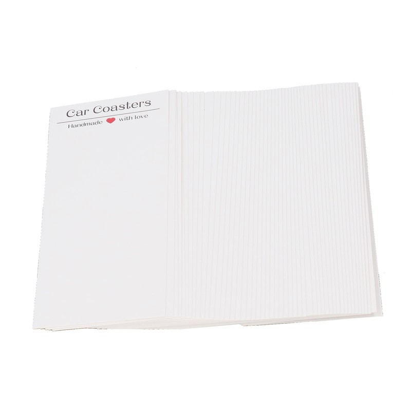 100 Set Car Coaster Packaging White Thick Coaster Display Cards
