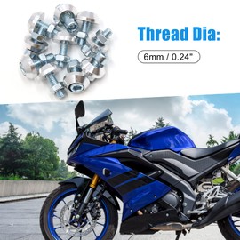 A ABSOPRO Scooter Motorcycle Number Plate Screw Silver Tone Pack of 10