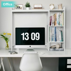 IGERI Desk Shelf for Top of Desk Hutch Top Only Desktop Bookshelf Organizer 38.6" Shelves for Computer Dorm Office