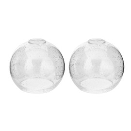 2 Pack Clear Seeded Glass Shades Globes, Glass Lamp Shade Covers Replacements for Light Fixtures, 1.65 Inch Fitter Transparent Lampshades for Chandelier Wall Sconces Vanity Lights Pendant Lights