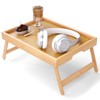 Bamboo Bed Tray Table with Foldable Legs Breakfast Tray, Lightweight