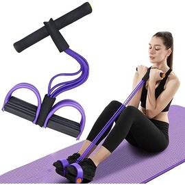 Multifunction Tension Rope, 6-Tube Elastic Yoga Pedal Puller Resistance Band, Natural Latex Tension Rope Fitness Equipment Sport Trainer for Legs Fitness Arm Leg Slimming Training