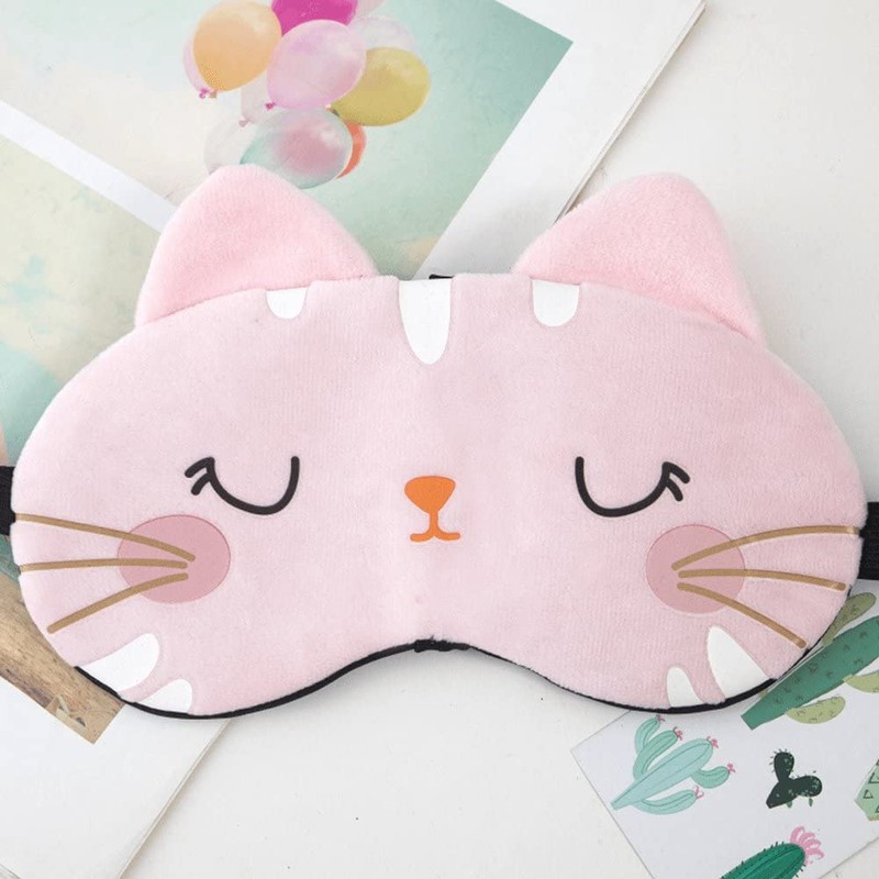 Dinntty Silk Eye Mask Light Blocking Sleeping Cute Cat Eye