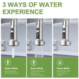 Brushed Nickel Pull Out Kitchen Faucet, Single Handle High Arc 1 Hole Sink Faucet, Single Level Stainless Steel Kitchen Sink Faucets with Pull Down Sprayer