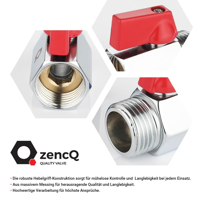 zencQ Mini Valve Ball Valve 1/2 Inch MF
