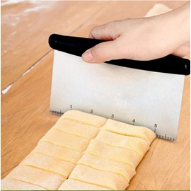 Bench Scraper for Baking, Dough Scraper for Cutting, Dicing, Chopping & Measuring Dough Pastry Cakes Gnocchi Vegetables, Board Scraper, Pastry Divider, Cutter, Dishwasher Safe, Stainless Steel