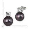 SilberDream SDO1738S Women's Silver Stud Earrings Zirconia Pearl Black, Sterling