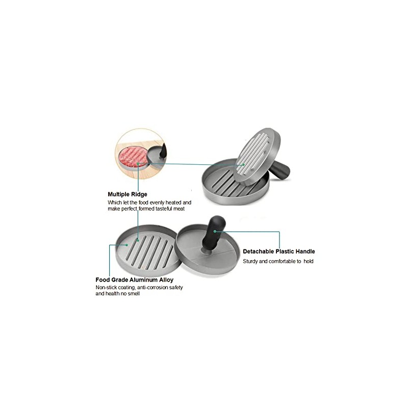 Burger Press Patty Maker, Non-Stick Burger Press Aluminum Hamburger Patty