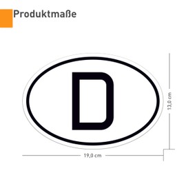Removable D Sign 19 x 13 cm for Car - Temporary Country Number Plate Germany, Residue-Free and Easy to Remove