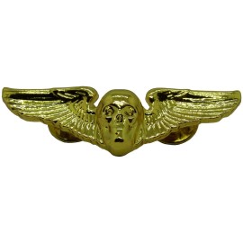 USAF Skull Aviation Pilot Wing US Air Force GOLD Badge Pin Aviator Insignia