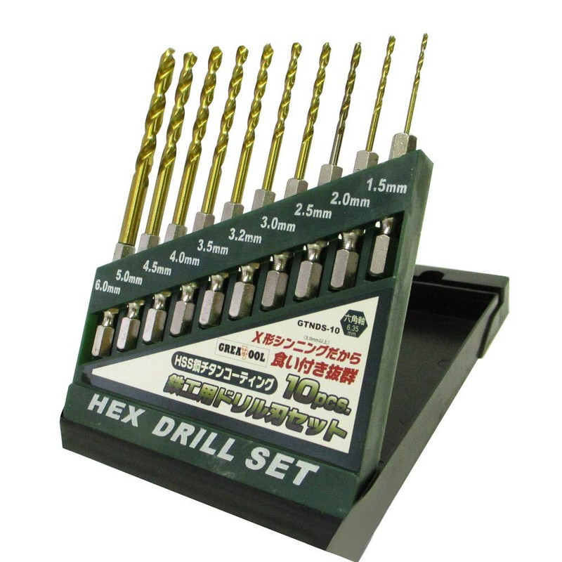 GREAT TOOL GTNDSmm10 HSS Steel Titanium Coated Iron Drill Blade